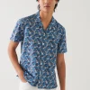 Tropical Floral Print Cotton Shirt