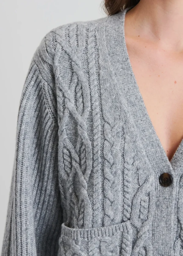 Wool Blend Cable Cardigan