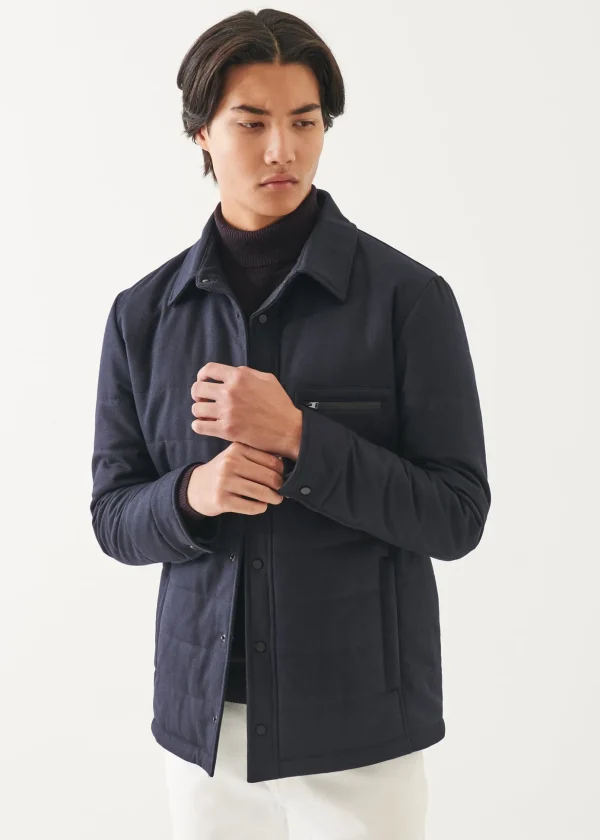 Wool Blend Quilted Car Coat