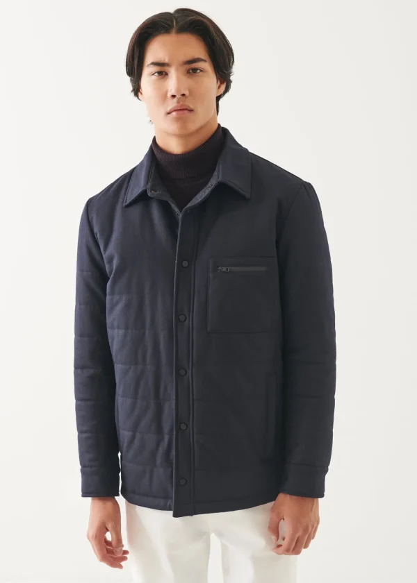 Wool Blend Quilted Car Coat