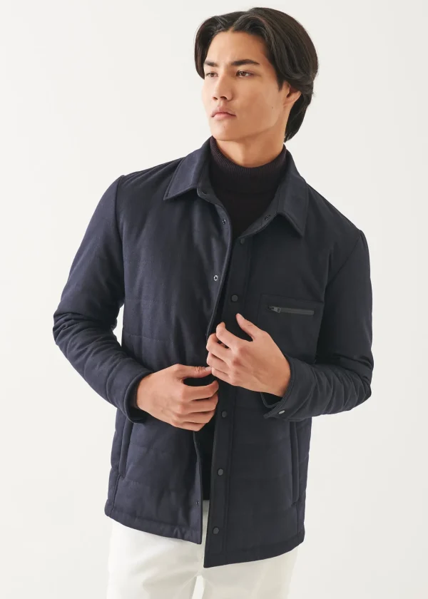 Wool Blend Quilted Car Coat