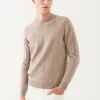 Wool Cashmere Blend Drop Needle Crewneck