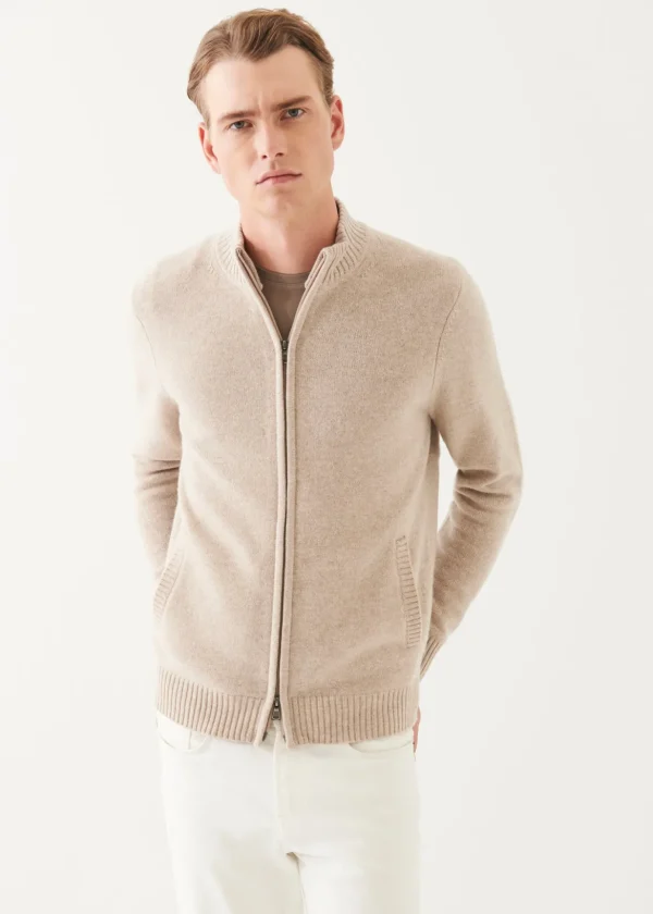 Wool Cashmere Blend Full Zip Cardigan