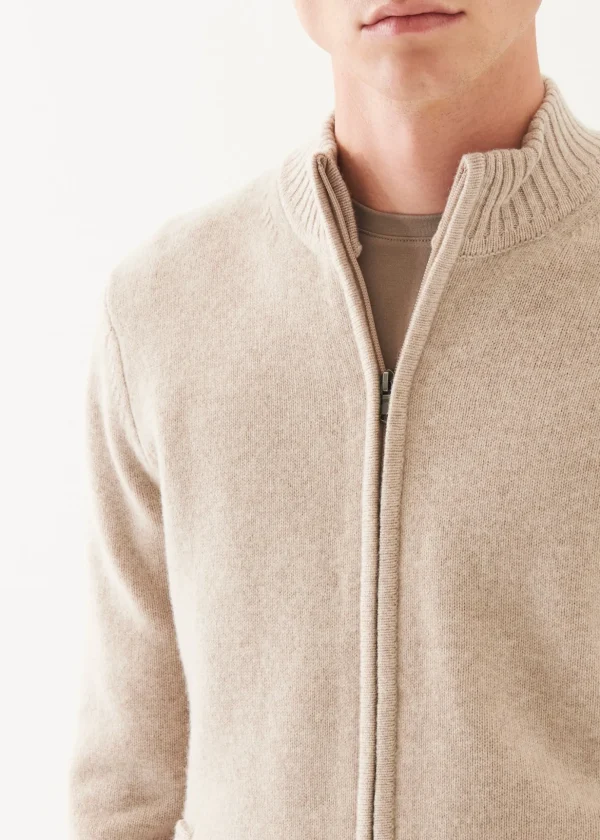 Wool Cashmere Blend Full Zip Cardigan