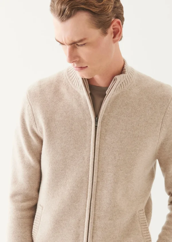 Wool Cashmere Blend Full Zip Cardigan