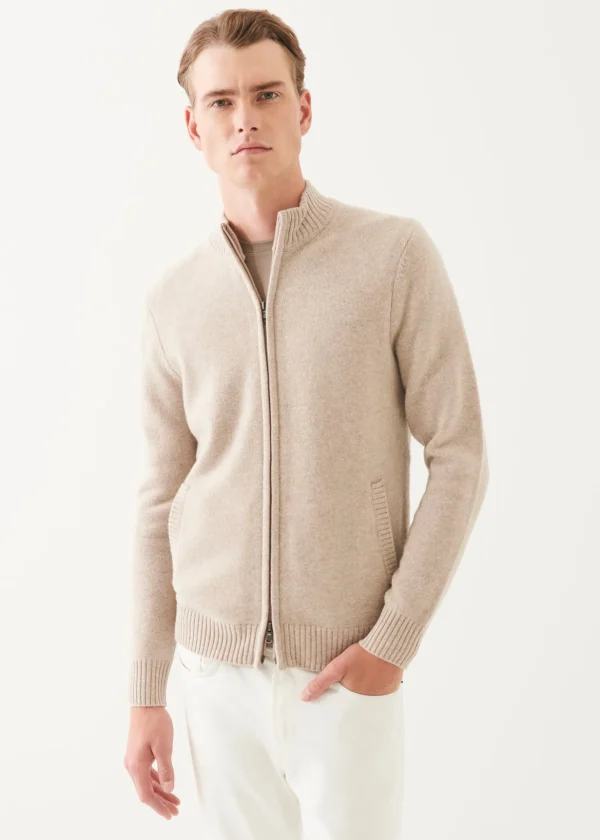 Wool Cashmere Blend Full Zip Cardigan