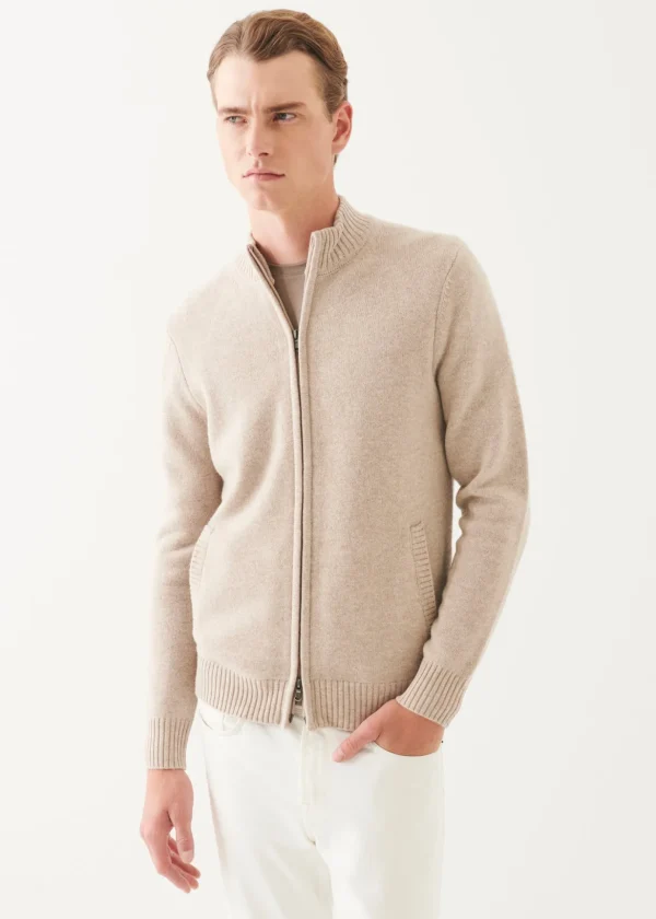 Wool Cashmere Blend Full Zip Cardigan