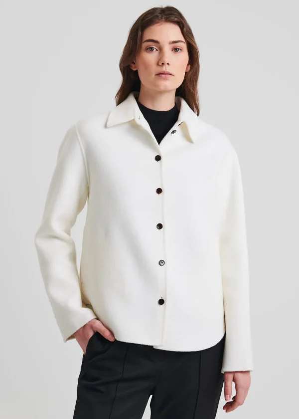 Wool Cashmere Double Face Shirt Jacket