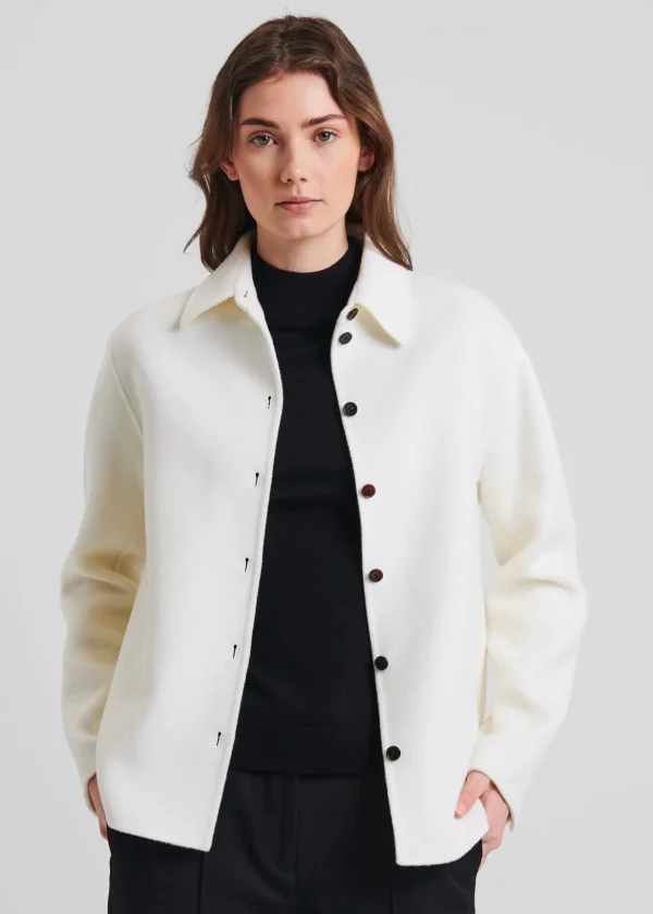 Wool Cashmere Double Face Shirt Jacket