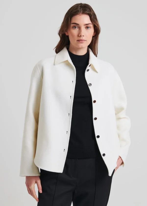 Wool Cashmere Double Face Shirt Jacket