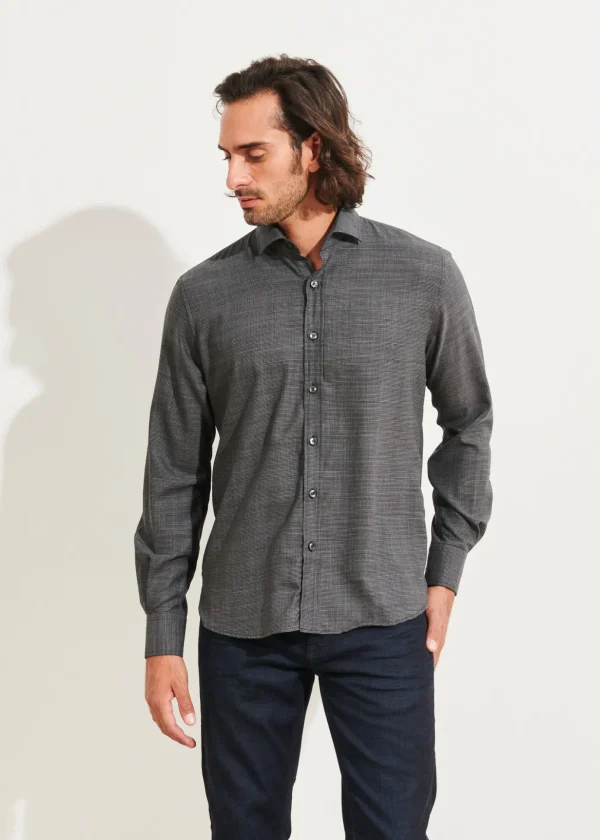 Wool Houndstooth Shirt