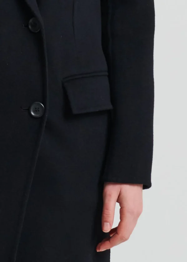 Wool/Cashmere Long Double Breasted Coat