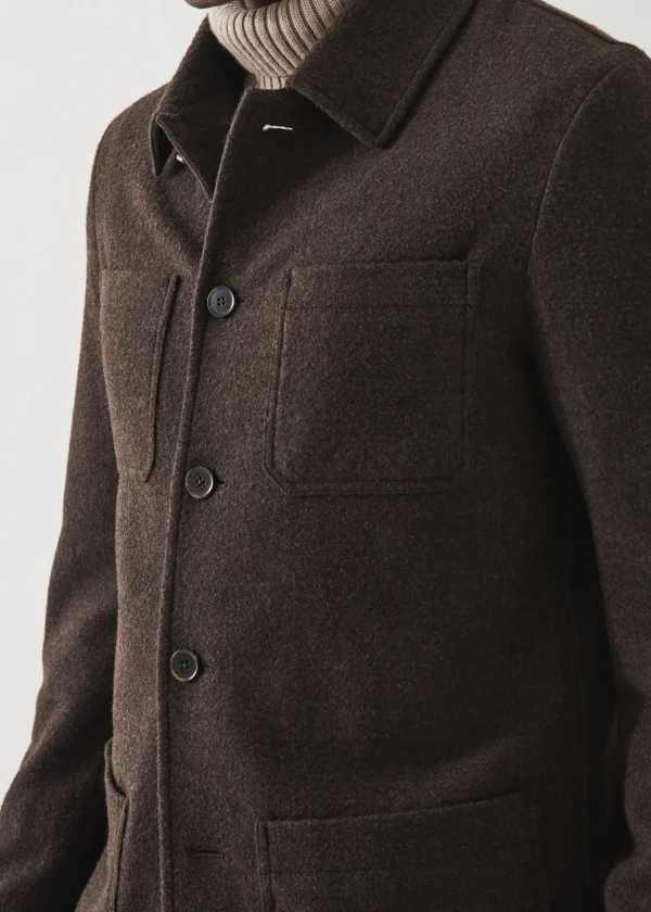 Wool-Silk Blend Shirt Jacket