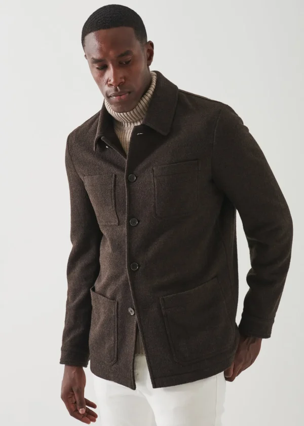 Wool-Silk Blend Shirt Jacket