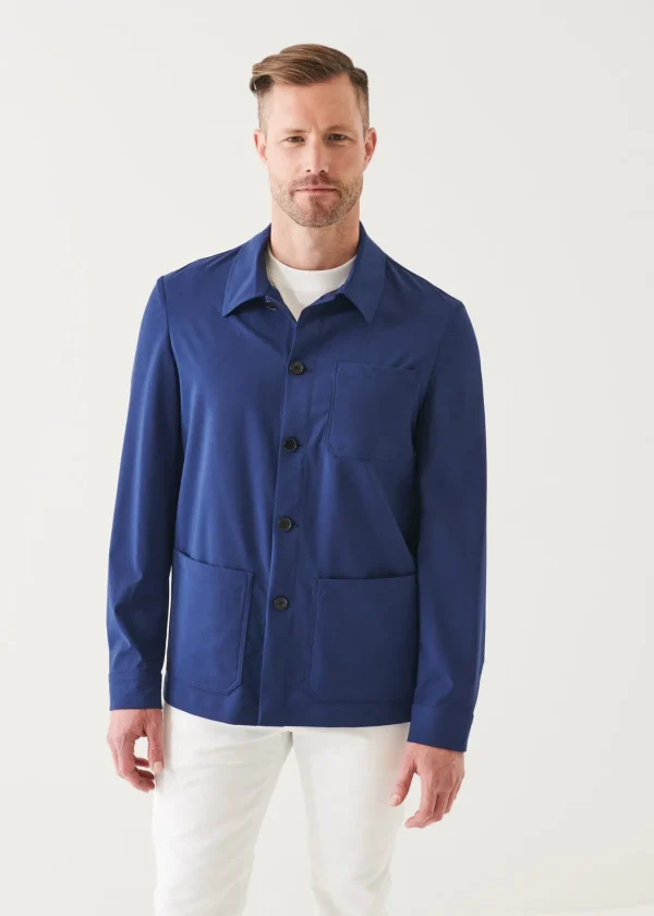 Wool-Stretch Shirt Jacket