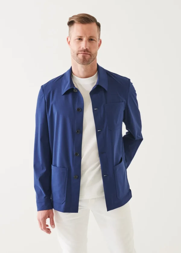 Wool-Stretch Shirt Jacket